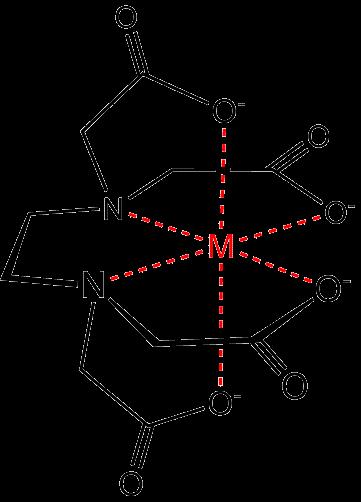 COMPLEXO METAL / EDTA Número de coordenação = 6.