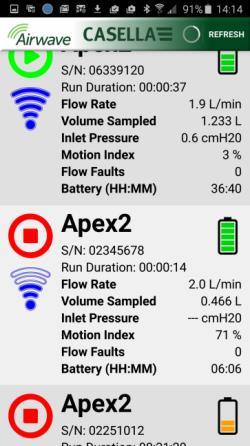 Aplicativo para dispositivos móveis O aplicativo Airwave pode ser obtido em www.casellasolutions.com para dispositivos móveis Android.