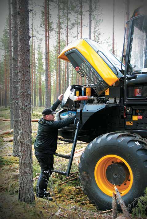 MAIS POTÊNCIA - MAIS ECONOMIA Motor potente e eficiente sistema hidráulico transformam o PONSSE Bear em um harvester de produtividade extrema.