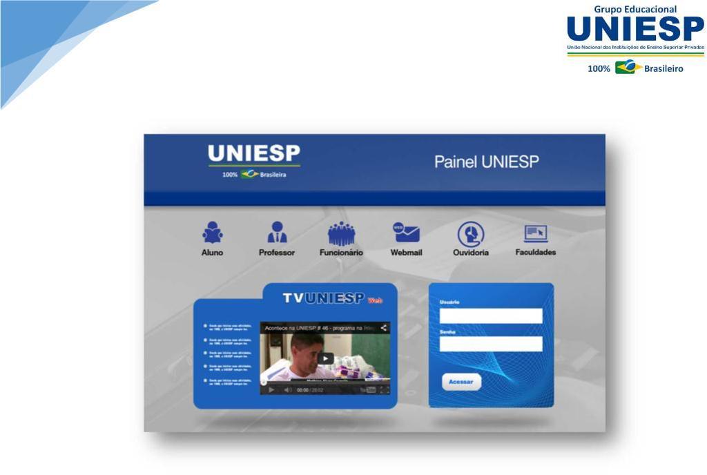 3 ACESSANDO O NOVO PORTAL UNIESP Acesse o endereço: http://portal.uniesp.edu.
