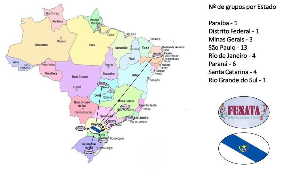 12. CONEX Apresentação Oral Resumo Expandido 4 Figura 1- Estados Selecionados - 41º FENATA Fonte: autoras. No ano de 2013 segundo dados do Projeto do 41 FENATA, esperava- se um público de 30.