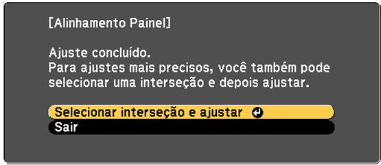 11. Use os botões de seta no controle remoto para ajustar o alinhamento de cores no canto da tela destacado pela caixa laranja. 12. Aperte o botão Enter pra mover-se para o próximo canto da tela. 13.