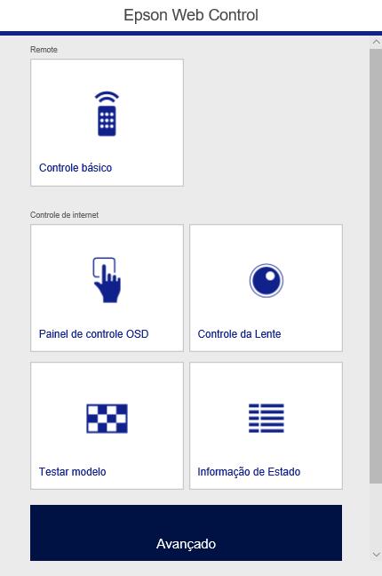 Controle de um projetor conectado à rede usando um navegador da web Depois que o seu projetor estiver conectado à rede, será possível selecionar as configurações e controlar a projeção com o uso de