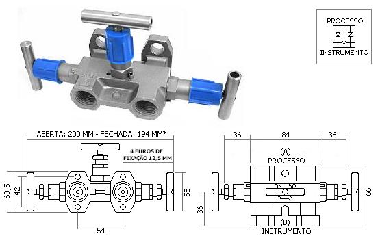 Manifold 538 FC Manifold Flange x Rosca 3 vias Referências dimensionais sujeitas a mudanças OS MANIFOLDS TRIUNION FLANGE X ROSCA SÃO FORNECIDOS COM 4 PARAFUSOS DE