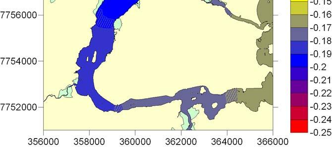 42 No intuito de destacar o gradiente de pressão que ocorre dentro da Baía de Vitória devido as inversões de maré, são mostrados quatro mapas, dois mapas de maré de quadratura (Figuras 16 e 17) e