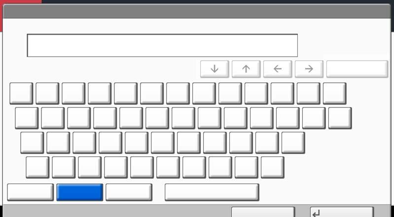 Método de Inserção de Caracteres Para inserir caracteres para um nome, use o teclado no display no painel de toque seguindo os passos explicados abaixo.