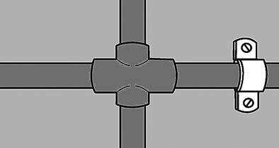 Braçadeira Plana: Destinada a fixar tubulações de CPVC onde a fixação do suporte está na posição vertical e o parafuso de fixação está na horizontal.