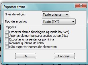 (i) das categorias de edição e elementos de texto que foram determinadas na configuração de preferências; (ii) das anotações (baseadas nestas