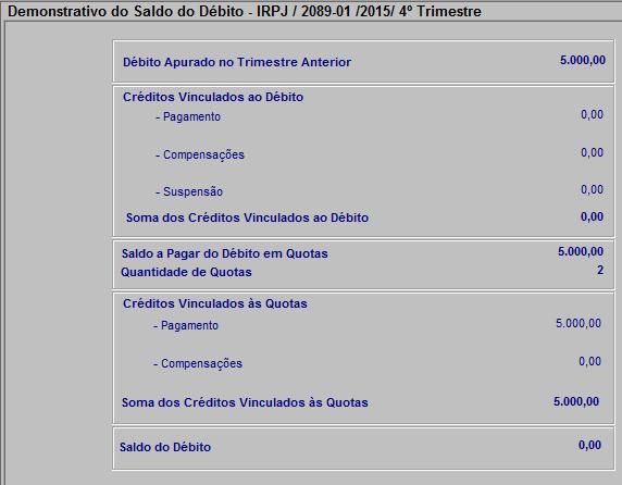 Ficha Demonstrativo do Saldo