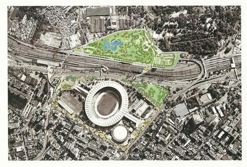 Ligação Quinta Maracanã - Legado O projeto prevê duas praças/passarelas de ligação entre o Maracanã e a Quinta da Boa Vista/Mangueira e a urbanização e tratamento paisagístico de entorno.