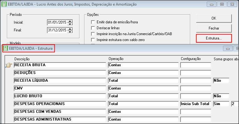 2.8 Clique no botão [OK] para emitir o demonstrativo. 3 - REPLICAR ESTRUTURA Caso queira, poderá replicar a estrutura de outra empresa para esta, para isso proceder conforme segue: 3.