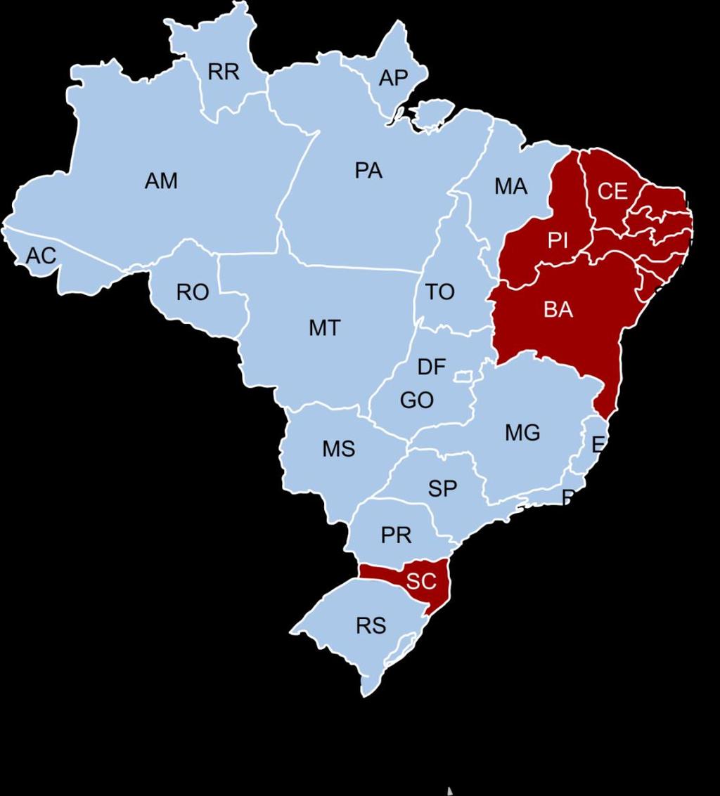 Ocorrência da Mancha Branca (WSSV) no Brasil Estados não Afetados por