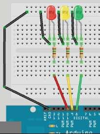 Você precisará de: Montagem: // Projeto 3 - Semáforo int leddelay = 10000; // delay in between changes int redpin = 10; int yellowpin = 9; int greenpin = 8; void setup() pinmode(redpin, OUTPUT);