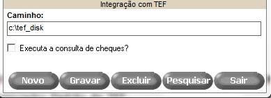 digite o diretório onde encontra-se o software Gerenciador Padrão do