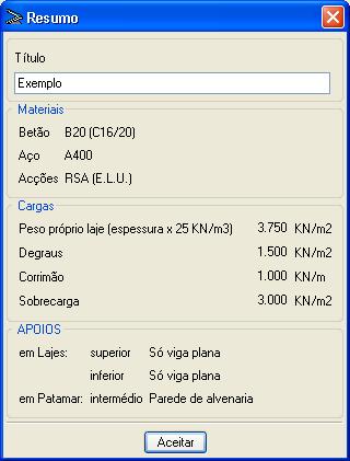 8 2.7. Listagens e desenhos Premindo este ícone oferecer-se-ão duas possibilidades. Fig. 2.4 2.8. Resumo Abre uma janela onde se mostram os Materiais, Cargas e Tipo de Apoios introduzidos.