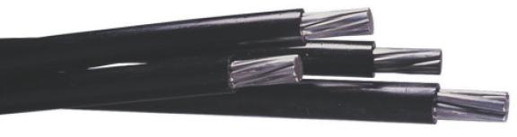 Figura 2 - Cabo LXS com 4 condutores [7] LVAV e LSVAV Cabos com condutores de alumínio multifilar ou maciço sectorial (no caso do LSVAV), isolados a policloreto de vinilo, com armadura em fita de
