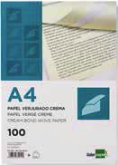 CREME Papel vergê Embalagem de 100 folhas. Formato: Din A4.