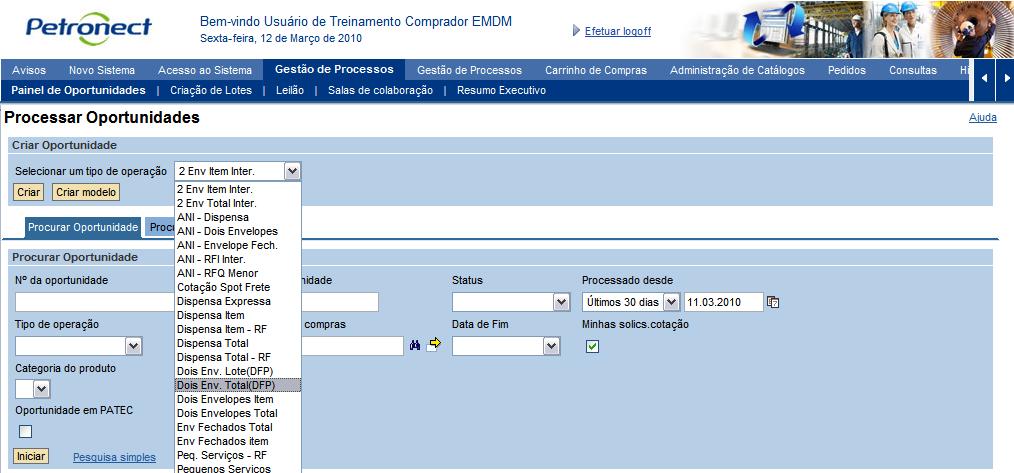 Criar Oportunidade SRM 5.