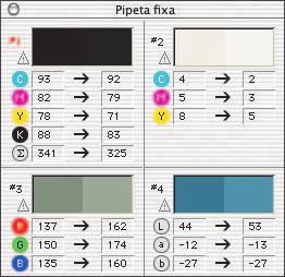 Alerta de gamut Densitómetro múltiplo (Multiple Fixpip) Clicando-se, com a tecla Shift pressionada, na imagem, o densitómetro consegue fixar até quatro pontos de medição em locais arbitrários.