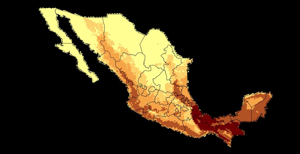 Variação na riqueza de espécies Riqueza de espécies de aves Total