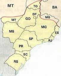 MAPA DA REGIÃO CENTRO-SUL Imagem: