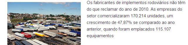 Mercado Brasileiro FABRICANTE 2009 2010 RANDON 35,21% 32,18% GUERRA 14,91% 14,92% FACCHINI 11,37% 11,40% LIBRELATO 4,83%