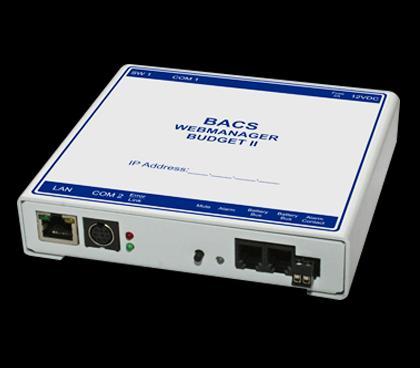 Sistema BACS Componentes: Central BACS Webmanager Budget II * Solução que disponibiliza as