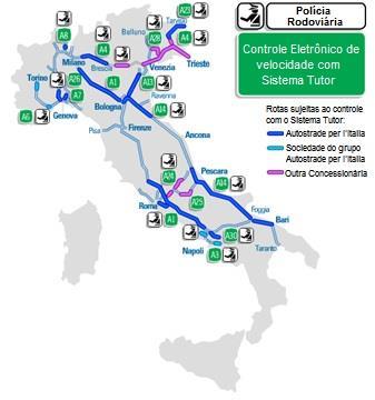 141 Figura 37 - Localização das rodovias com Sistema Tutor Fonte: Adaptado de Autostrade per l Italia, 2013 Este sistema permitiu que nos primeiros 12 meses de operação, houvesse uma redução