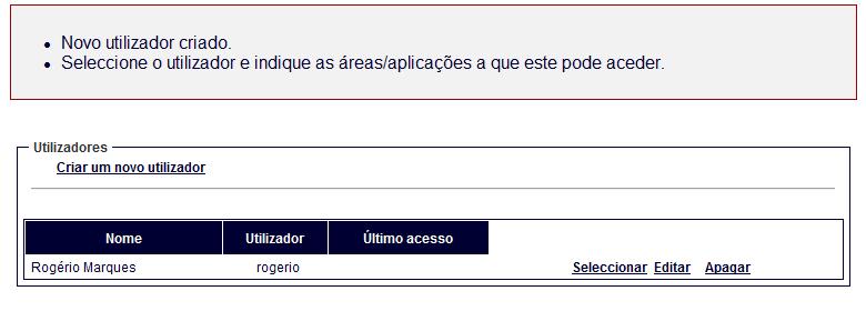 2. Login do utilizador 3.