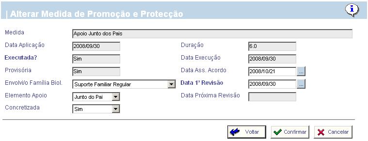 3.1.4.17.1.2 Alterar Medida Na operação Alterar Medida para que o utilizador altere a medida, o estado da medida registada tem que se encontrar Aplicada ou Em Execução.