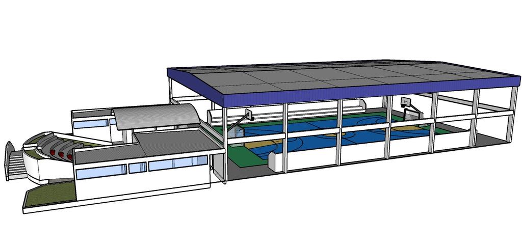 Fornecido pelo Ministério do Esporte PERSPECTIVA DO TEATRO DE ARENA E QUADRA POLIESPORTIVA COBERTA QUADRA POLIESPORTIVA