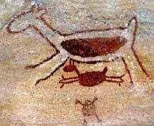 O homem pré-histórico era capaz de se expressar artisticamente através dos desenhos que fazia nas paredes de suas cavernas.