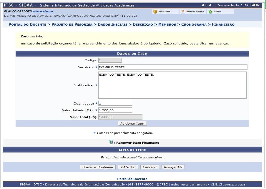 atividade(s). Para acrescentar atividades clique em Adicionar Atividade.