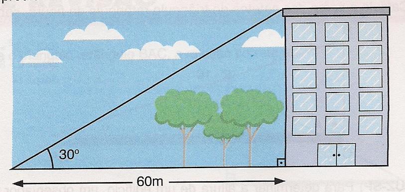7) Para determinar a altura de um edifício, um
