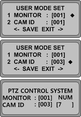 Coloca o joystick no centro, e armazena a posição 2 Ao seleccionar 5 no menu principal para a configuração do controlador e inclinar o joystick à esquerda, é mostrado um menu como mostra a figura ao