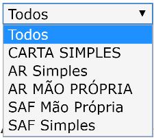 A Listagem de Expedição é utilizada apenas para o ofício expedido via Sedex.