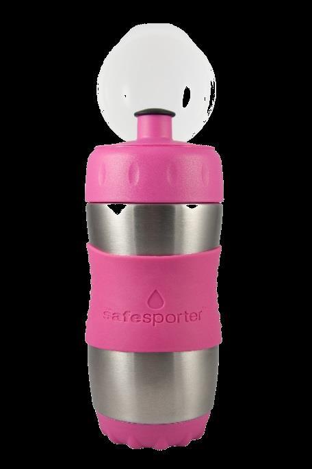 Garrafa Safe Sporter 355 ml Linha Kid Basix VERDE ROSA LARANJA VERMELHA ROXA AZUL Safe Sporter 355 ml- Kid Basix Garrafa em aço inoxidável leve, ideal para passeios e para as crianças maiores!