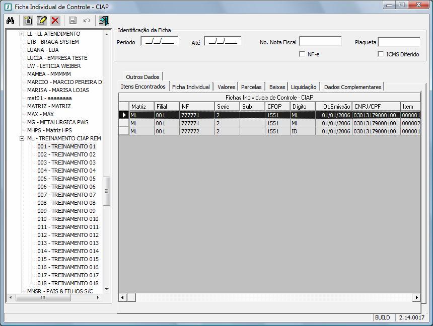 Para visualizar os dados acessar o Menu: CIAP