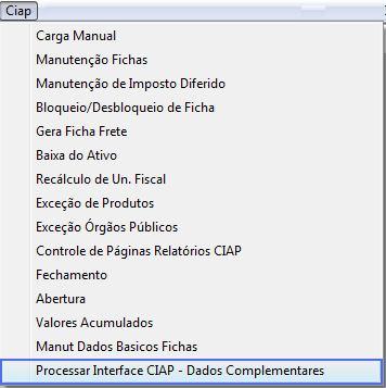 9 2. MÓDULO CIAP Neste módulo será realizada a leitura dos dados complementares do ativo, carregados na tabela LF_CIAP_LIV_NF_COMPL_SAP, validados e carregados para o módulo de CIAP do PW.