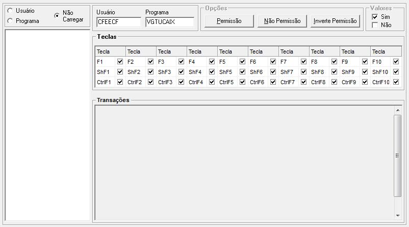 A configuração no painel de controle cria a parametrização a seguir: Tabela AA2CTABE Código 45 Acesso AGDCFE Conteúdo 999 (Código da agenda do CF-e/ECF) Configuração de Permissões de Acesso Para