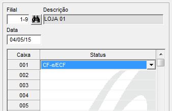 Após a configuração da permissão de acesso, é possível selecionar um caixa como NFC-e. 1. Cadastrar a agenda para CF-e/ECF na tabela 14. 2.