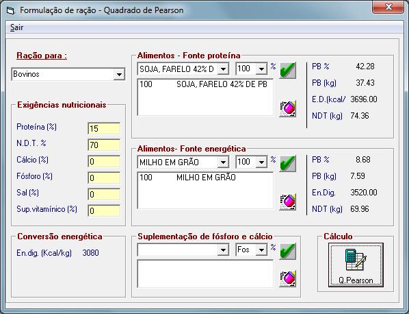 3 Fórmulas 3.1. Quadrado de Pearson O método mais comum de cálculo de rações é o do Quadrado de Pearson em razão de sua simplicidade e de fácil compreensão por parte do profissional.