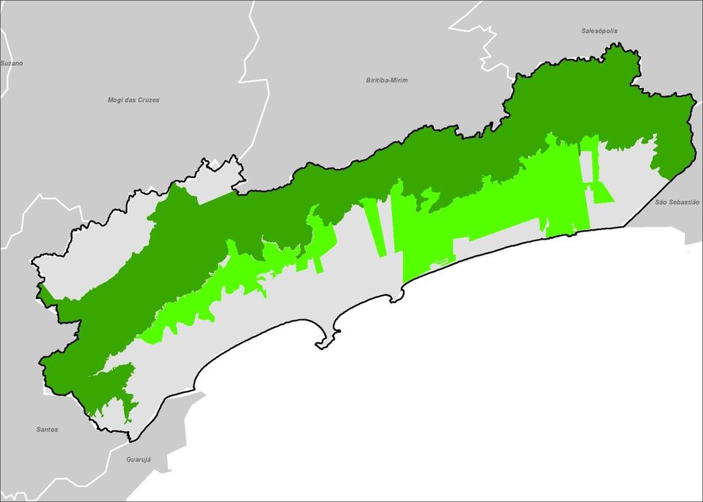 Se considerarmos apenas OS Parques Estaduais (ICMBio, 2011) Áreas Protegidas Estaduais (no município) Área (hectares) Pq.