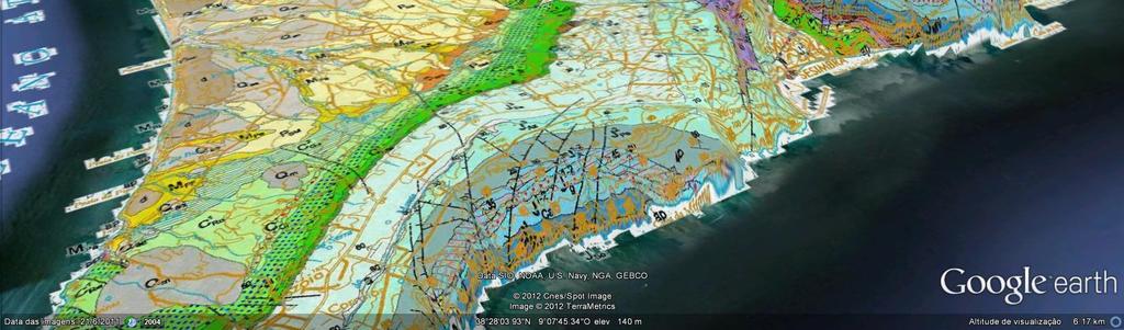 ; "numa carta geológica esta região é marcada por