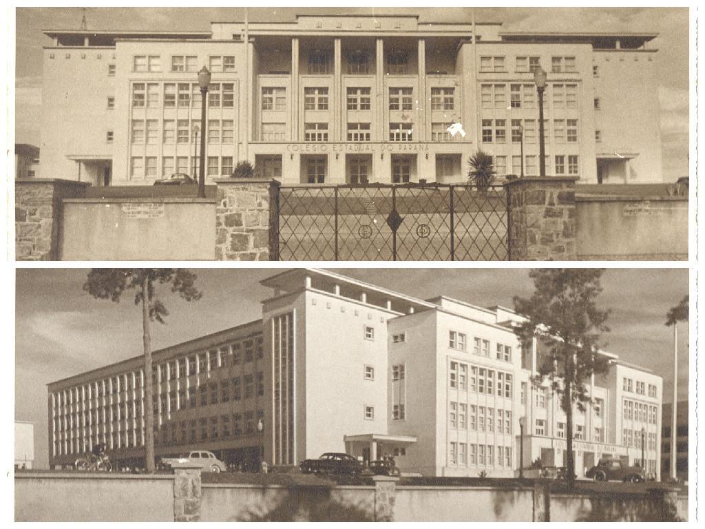 O prédio do Colégio Estadual do Paraná situado no Alto da Glória, conforme figura 9, foi inaugurado solenemente em 29 de março de 1950, a ocasião contou com a presença do Presidente da República,