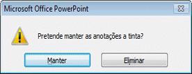 Agora, pode utilizar o rato para escrever num diapositivo. A forma do cursor é alterada para o ponto vermelho da caneta de feltro. 4.