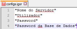 Instalação Passo 1: Passo 2: [2] [3] [4] [5] Nome do servidor em que será alojada a plataforma. [2] Utilizador da Base de Dados. [3] Password da Base de Dados.