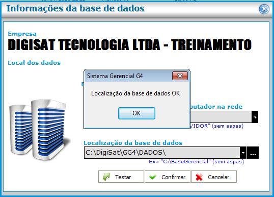 Em seguida indique a localização da base de dados no campo Localização da base de dados.