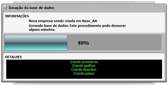 Quando inicializar o Sistema Administrador pela primeira vez, será apresentada tela para que o usuário indique o local onde está a base de dados. Nesta tela indique Nesse computador.