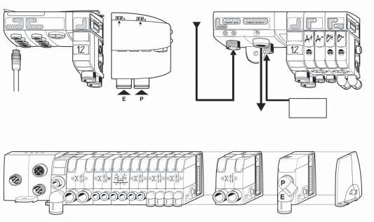 Informações Técnicas Moduflex Módulos de Comunicação para Ilhas de Válvulas com Comunicação Serial - Field Bus Montagem Os módulos de comunicação para ilhas de válvulas, com comunicação serial, são